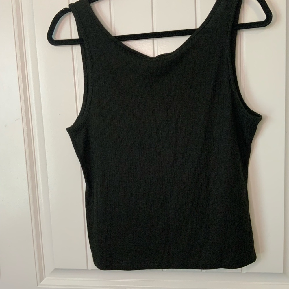 🦋3/$25 Fashion Nova Caila Henley Tank Top - Black - Picture 5 of 5